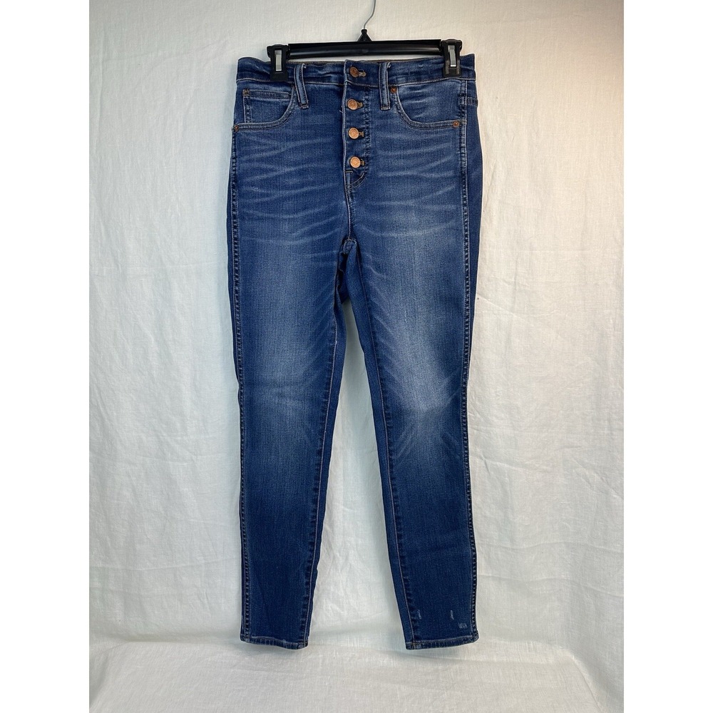 Madewell 10 High Rise Skinny Jeans Blue Button Fly Women Size 27
